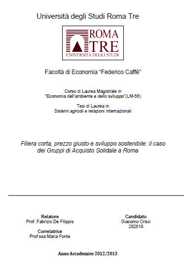Economia solidale - Tornare alla filiera corta
